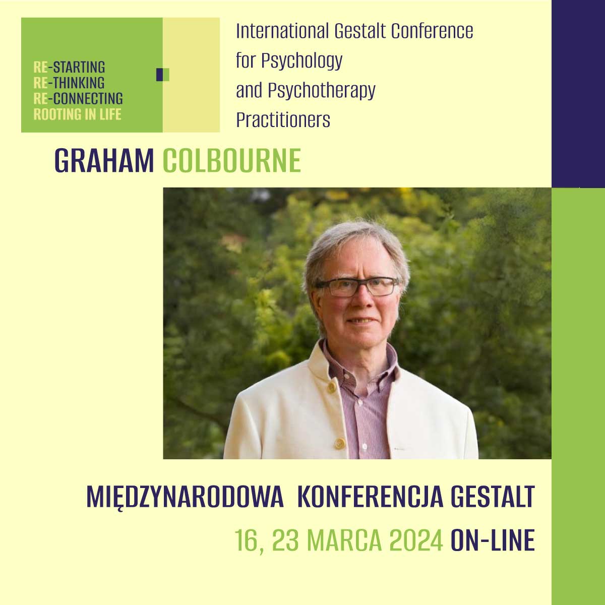 Graham Colbourne speaker on Gestalt Conference for Psychology and Psychotherapy Practitioners | On-line - 16 march 2024